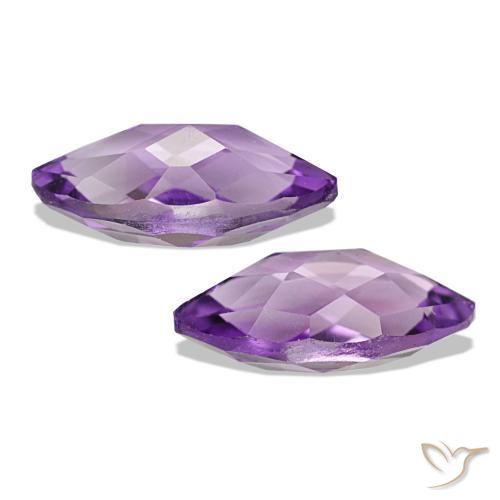 Amethyst Gemstones in 8.1 x 4.2 mm Size for Sale, Amethyst Stones in Light-Medium Violet Color