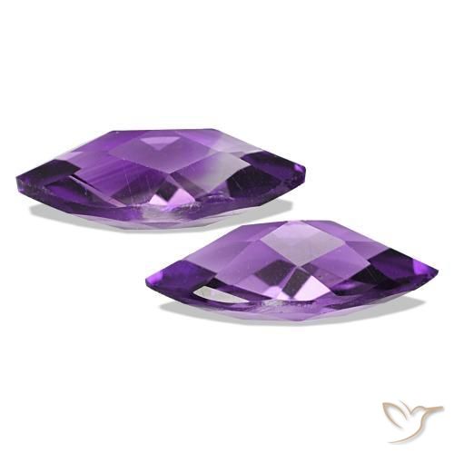 Amethyst Gemstones in 8.2 x 4.1 mm Size for Sale, Amethyst Stones in Medium Dark-Violet Color