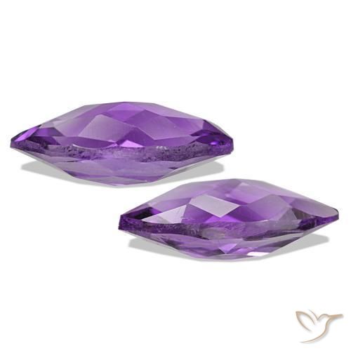 Amethyst Gemstones in 8.1 x 4.2 mm Size for Sale, Amethyst Stones in Medium Dark-Violet Color