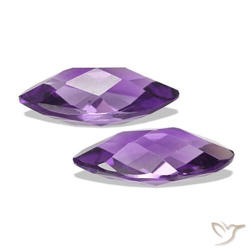 Amethyst Gemstones in 8 x 4 mm (calibrated) Size for Sale, Amethyst Stones in Deep Violet Color