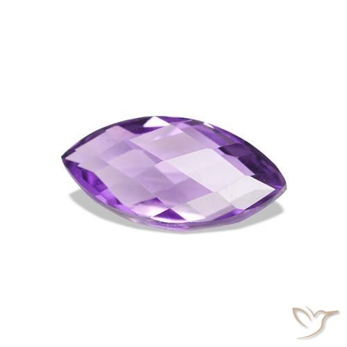 0.59 ct Violet Amethyst Stone, Natural Amethyst in Marquise Checkerboard (double sided) Shape for Sale