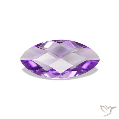0.43 ct Violet Amethyst Gemstone, Amethyst Gem in Marquise Checkerboard (double sided) Shape for Sale.