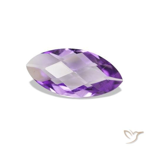 0.43 ct Violet Amethyst Stone, Natural Amethyst in Marquise Checkerboard (double sided) Shape for Sale