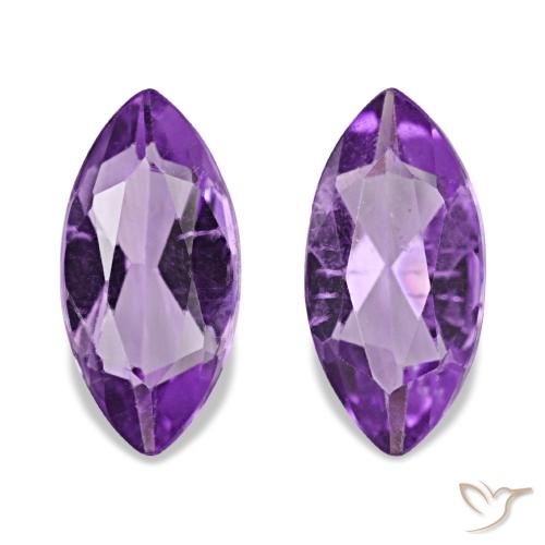 1.74 ctw Violet Amethyst Gemstones, Amethyst Gems in Marquise Facet Shape for Sale.