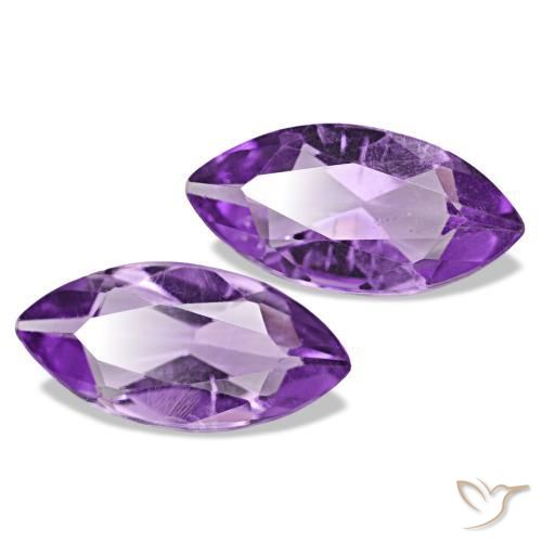 1.74 ctw Violet Amethyst Stones, Natural Amethyst in Marquise Facet Shape for Sale