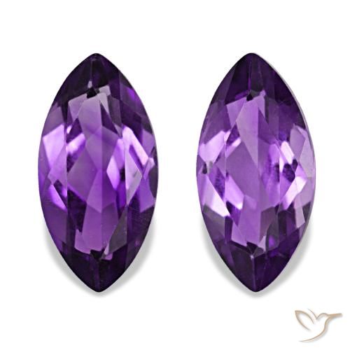 2.04 ctw Violet Amethyst Gemstones, Amethyst Gems in Marquise Facet Shape for Sale.