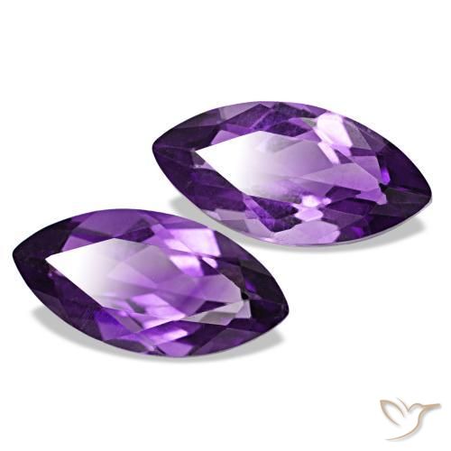 2.04 ctw Violet Amethyst Stones, Natural Amethyst in Marquise Facet Shape for Sale