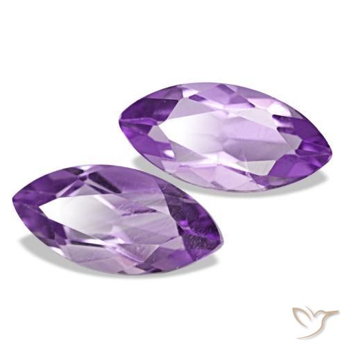 2.16 ctw Violet Amethyst Stones, Natural Amethyst in Marquise Facet Shape for Sale