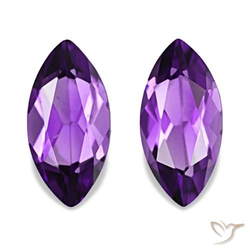 1.97 ctw Violet Amethyst Gemstones, Amethyst Gems in Marquise Facet Shape for Sale.
