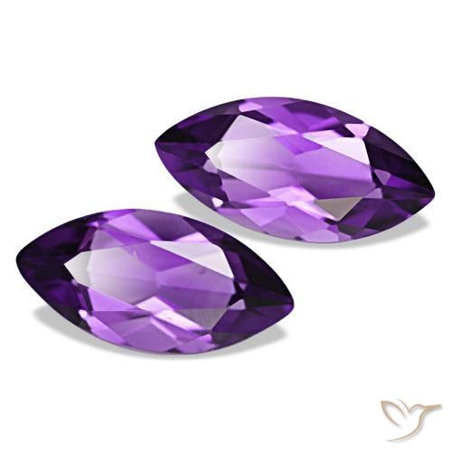 1.97 ctw Violet Amethyst Stones, Natural Amethyst in Marquise Facet Shape for Sale