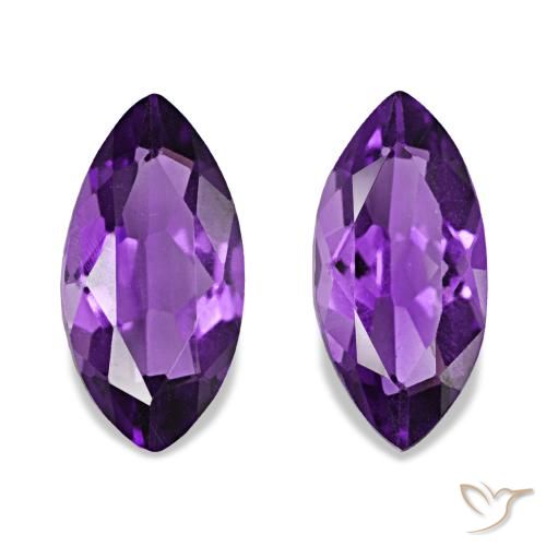 1.71 ctw Violet Amethyst Gemstones, Amethyst Gems in Marquise Facet Shape for Sale.