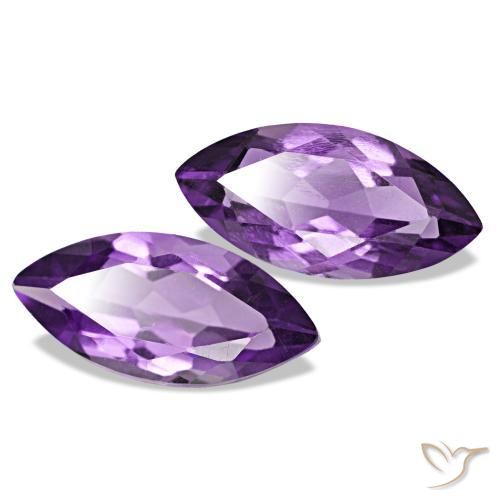 1.96 ctw Violet Amethyst Stones, Natural Amethyst in Marquise Facet Shape for Sale