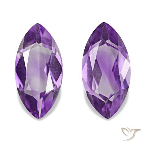 1.90 ctw Violet Amethyst Gemstones, Amethyst Gems in Marquise Facet Shape for Sale.