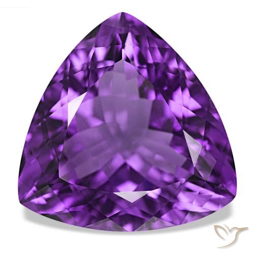 43.30 ct Violet Amethyst Gemstone, Amethyst Gem in Trillion Facet Shape for Sale.