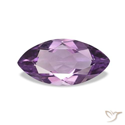 0.91 ct Violet Amethyst Gemstone, Amethyst Gem in Marquise Checkerboard Shape for Sale.