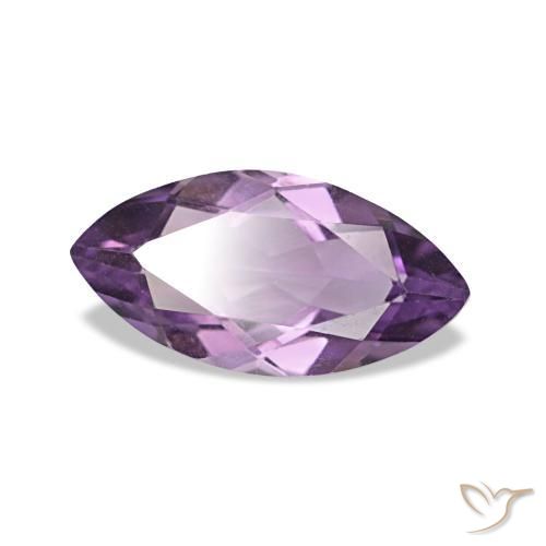 0.91 ct Violet Amethyst Stone, Natural Amethyst in Marquise Checkerboard Shape for Sale