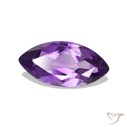 0.90 ct Violet Amethyst Stone, Natural Amethyst in Marquise Checkerboard Shape for Sale