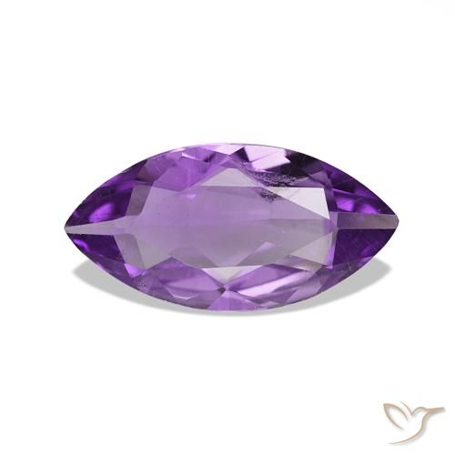 0.71 ct Violet Amethyst Gemstone, Amethyst Gem in Marquise Facet Shape for Sale.