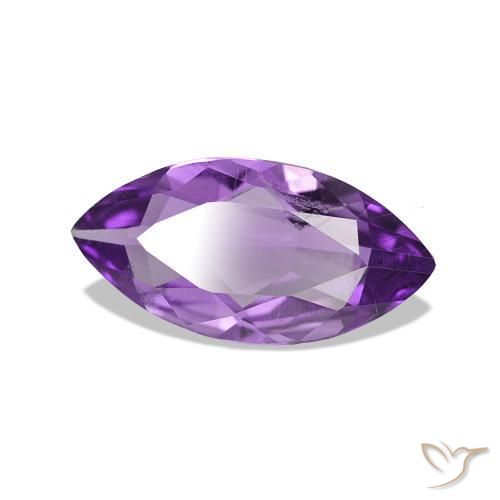 0.71 ct Violet Amethyst Stone, Natural Amethyst in Marquise Facet Shape for Sale