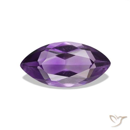 0.97 ct Violet Amethyst Gemstone, Amethyst Gem in Marquise Facet Shape for Sale.