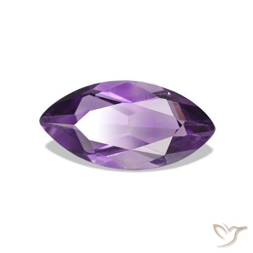 0.97 ct Violet Amethyst Stone, Natural Amethyst in Marquise Facet Shape for Sale