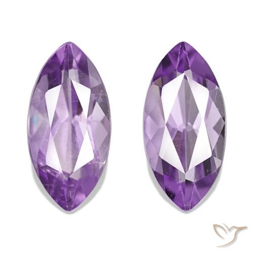 2.20 ctw Violet Amethyst Gemstones, Amethyst Gems in Marquise Facet Shape for Sale.