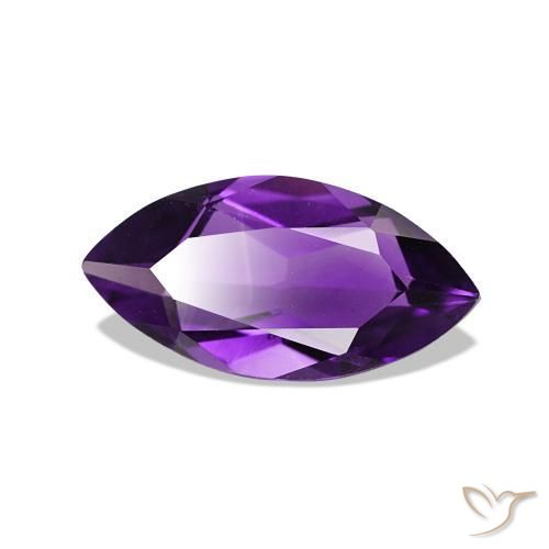 0.86 ct Violet Amethyst Stone, Natural Amethyst in Marquise Facet Shape for Sale