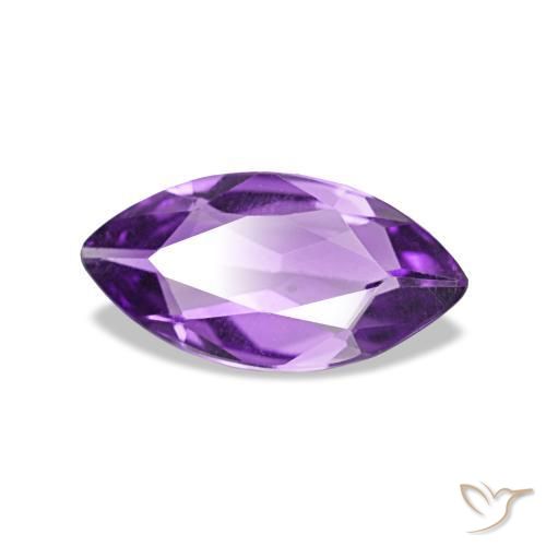 0.68 ct Violet Amethyst Stone, Natural Amethyst in Marquise Facet Shape for Sale