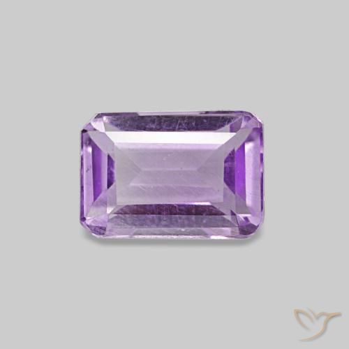 0.55 ct Violet Amethyst Gemstone, Amethyst Gem in Octagon Step Cut Shape for Sale.