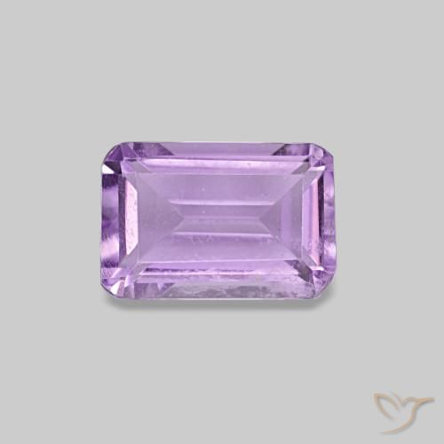 0.49ct Medium Pink Violet Amethyst, Emerald Cut, VS