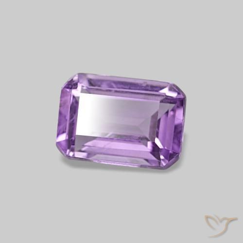 0.52 ct Violet Amethyst Stone, Natural Amethyst in Octagon Step Cut Shape for Sale