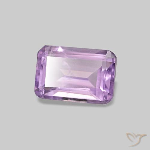 0.58 ct Violet Amethyst Stone, Natural Amethyst in Octagon Step Cut Shape for Sale