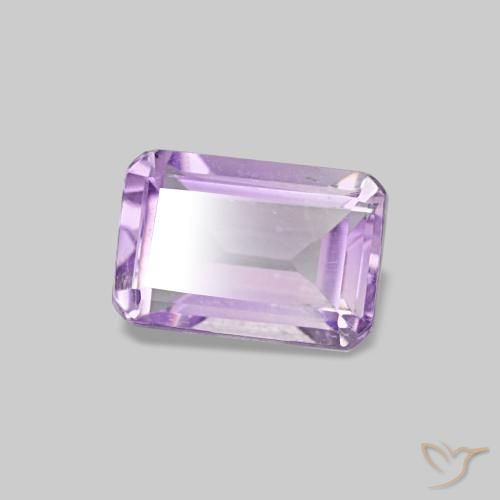 0.54 ct Violet Amethyst Stone, Natural Amethyst in Octagon Step Cut Shape for Sale