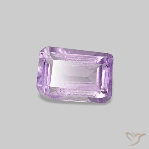 0.49 ct Violet Amethyst Stone, Natural Amethyst in Octagon Step Cut Shape for Sale