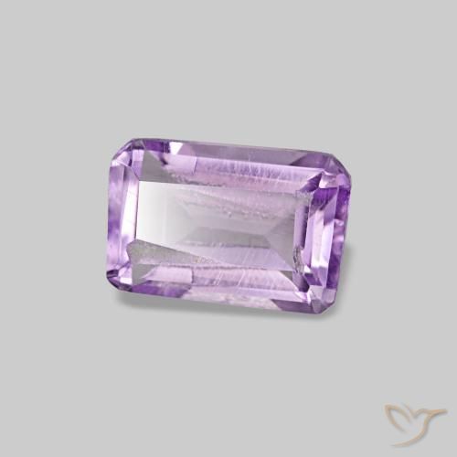 0.44 ct Violet Amethyst Stone, Natural Amethyst in Octagon Step Cut Shape for Sale