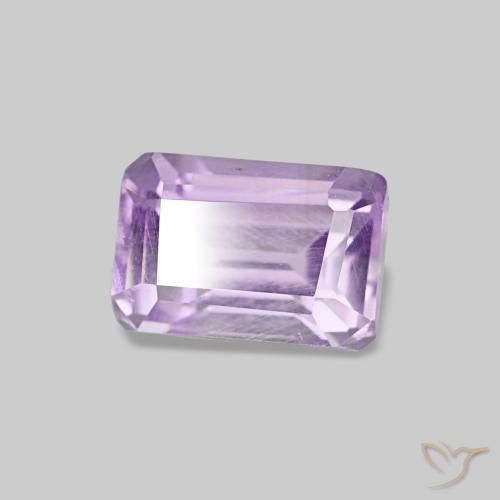 0.67 ct Violet Amethyst Stone, Natural Amethyst in Octagon Step Cut Shape for Sale