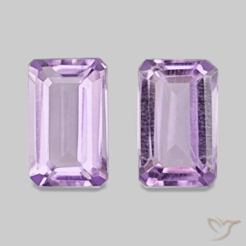 0.60Ctw Pinkish Violet Amethyst, Emerald Cut, Vs