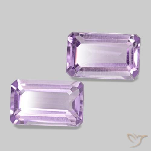 0.60 ctw Violet Amethyst Stones, Natural Amethyst in Octagon Step Cut Shape for Sale
