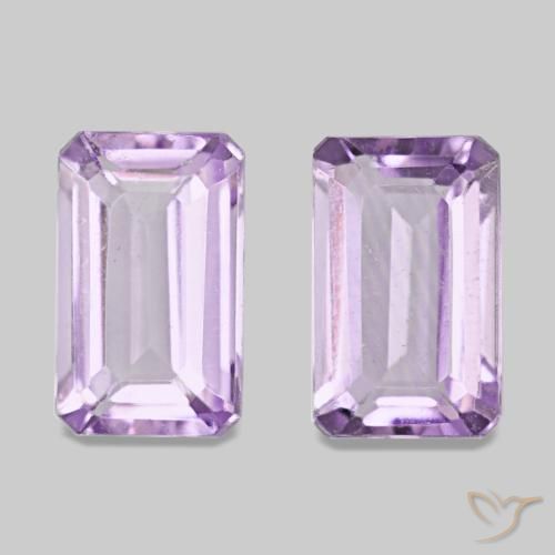 0.57 ctw Violet Amethyst Gemstones, Amethyst Gems in Octagon Step Cut Shape for Sale.
