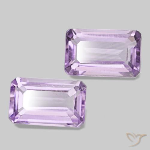 0.57 ctw Violet Amethyst Stones, Natural Amethyst in Octagon Step Cut Shape for Sale