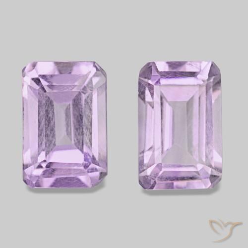 1.14 ctw Violet Amethyst Gemstones, Amethyst Gems in Octagon Step Cut Shape for Sale.