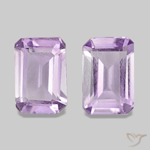 0.92 ctw Violet Amethyst Gemstones, Amethyst Gems in Octagon Step Cut Shape for Sale.