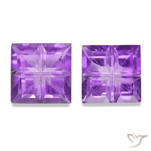 1.12 ct Violet Amethyst Gemstone, Amethyst Gem in Square Mixed-Cut Shape for Sale.