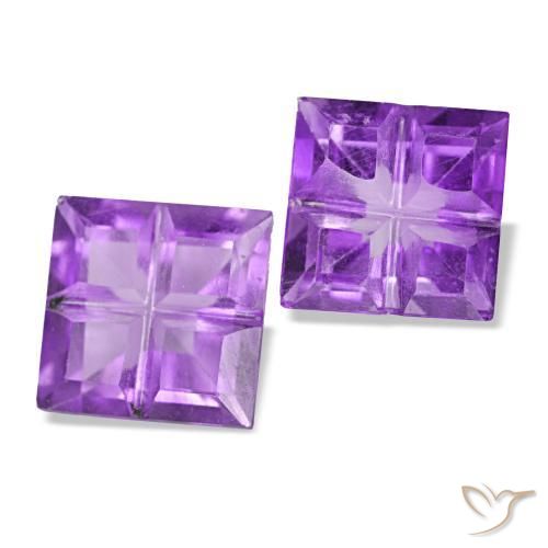 1.12 ct Violet Amethyst Stone, Natural Amethyst in Square Mixed-Cut Shape for Sale