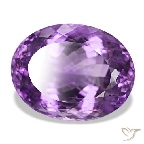 38.99 ct Violet Amethyst Stone, Natural Amethyst in Oval Facet Shape for Sale