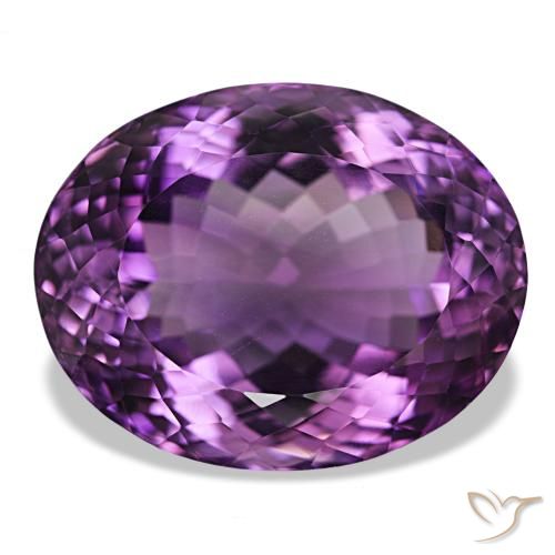 49.10ct Medium Violet Amethyst Gemstones, Oval, IF