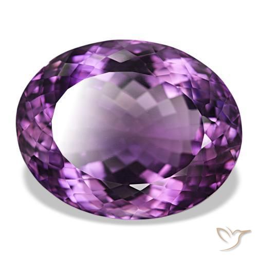 49.10 ct Violet Amethyst Stone, Natural Amethyst in Oval Facet Shape for Sale
