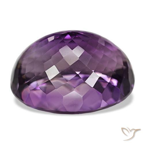 Amethyst Gemstone in 25.3 x 20.1 mm Size for Sale, Amethyst Stone in Medium Violet Color