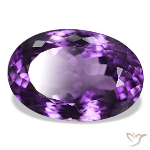 29.74 ct Violet Amethyst Stone, Natural Amethyst in Oval Facet Shape for Sale
