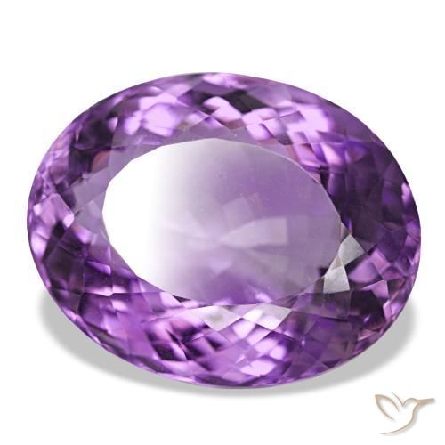34.64 ct Violet Amethyst Stone, Natural Amethyst in Oval Facet Shape for Sale